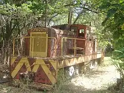 Abandoned Central Mercedita Plymouth DE 50-ton locomotive in the Mercedita Serralles Refinery near Ponce