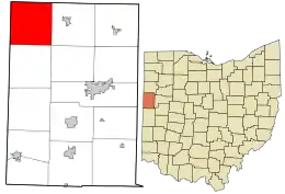 Location in Mercer County and the state of Ohio.