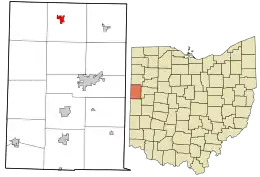 Location in Mercer County and the state of Ohio.