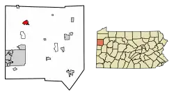 Location in Mercer County and the U.S. state of Pennsylvania.