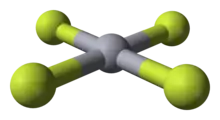 Molecular structure of mercury(IV) fluoride.
