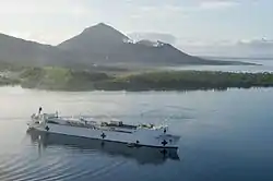 USNS Mercy sits at anchorage in Simpson Harbour