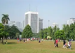 Football play at Merdeka Square