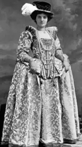 Young white woman in Tudor costume