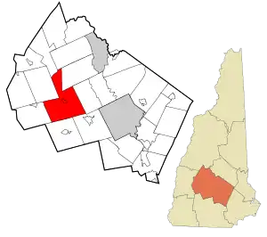 Location in Merrimack County and the state of New Hampshire.