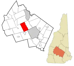 Location in Merrimack County and the state of New Hampshire.