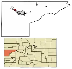 Location of the City of Fruita in Mesa County, Colorado.