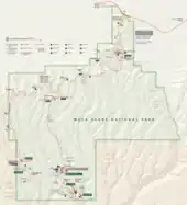 A color map of Mesa Verde park map by the National Park Service