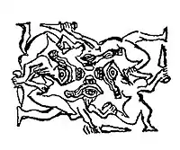 Mesannepada seal (human wheel scene)