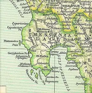 Map of ancient Messenia