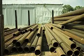 Carbon Steel Pipe in a storage yard
