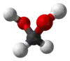 Ball and stick model of the methanediol