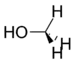 Skeletal structure of methanol.