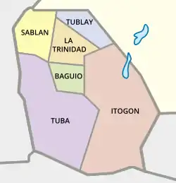 Baguio and neighboring towns which is regarded as part of Metro Baguio.