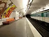 MF 67 rolling stock on Line 3 at Rue Saint-Maur