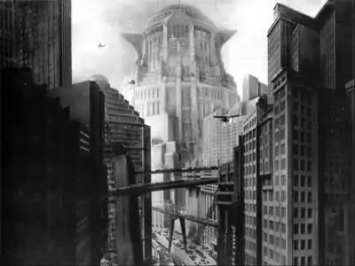 Expressionist theatre and film - Scene from Metropolis, by Fritz Lang, 1927