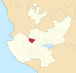 Location of the municipality in Jalisco