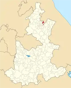 Location in Puebla