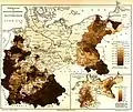 Distribution of Protestants, Catholics and Jews in Imperial Germany (Meyers Konversationslexikon)