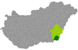 Mezőkovácsháza District within Hungary and Békés County.