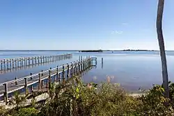 Two piers on the Indian River, Micco, Florida