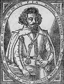 Woodcut of Michael Praetorious