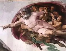 Detail of God from The Creation of Adam