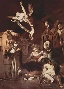 Caravaggio, Nativity with St. Francis and St. Lawrence