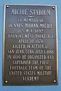 Plaque honoring Dennis Michie