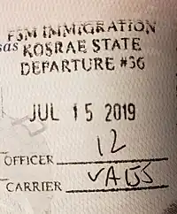 Micronesia Exit Stamp