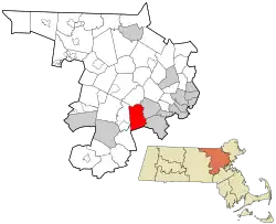 Location in Middlesex County in Massachusetts