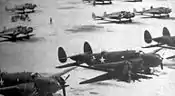 B-34 Lexingtons and AT-11 Kansans on flightline