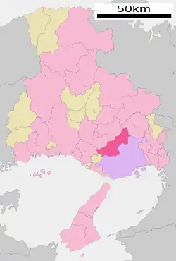Location of Miki in Hyōgo prefecture