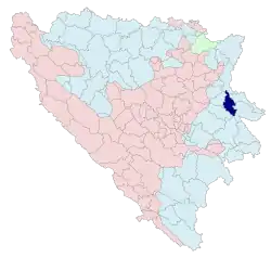 Location of Milići within Bosnia and Herzegovina