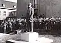 Friedrich Engels statue in the courtyard of the front entrance of the Military Academy, commemorating 20 years of the German Democratic Republic on October 10, 1969