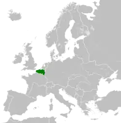 Location of Nazi-occupied Belgium and Northern France