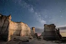 Milky Way over Monument Rocks, Kansas, US