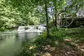 The G.T. Wilburn Grist Mill as it sits on the falls.