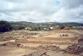 A view of the ruins of Milreu, with the landscape of the parish of Estoi