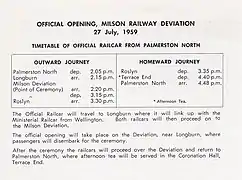 Official opening of Milson Deviation - 27 July 1959