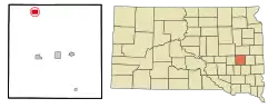 Location in Miner County and the state of South Dakota