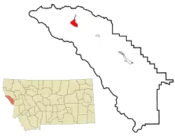 Location of De Borgia, Montana