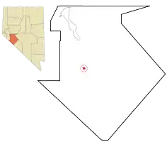 Location of Hawthorne, Nevada