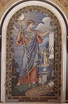 Minerva, 1896 (mosaic at the Library of Congress) with Nil invita Minerva, quae monumentum aere perennius exegit from Horace's Ars Poetica