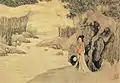 A painting by Ming dynasty painter Tang Yin illustrating women in ruqun