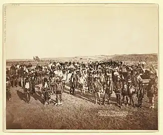Miniconjou Lakota dance at Cheyenne River, South Dakota, August 9, 1890