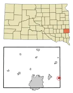 Location in Minnehaha County and the state of South Dakota