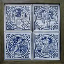 Printed Shakespeare tiles, 1872, designed by John Moyr Smith