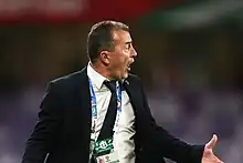 Miodrag Radulović shouting during a football game