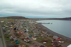Aerial view of Miquelon town